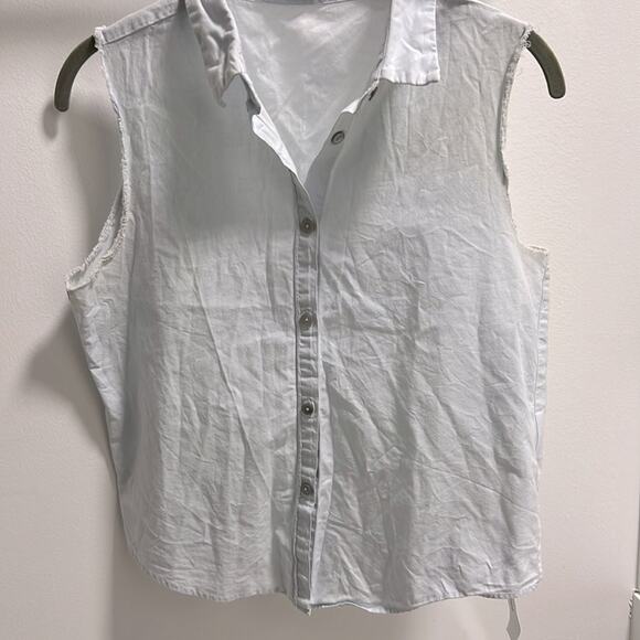 $440 ACNE ACNE STUDIO sleeveless washed out look light blue shirt 36 US-S - Picture 1 of 6